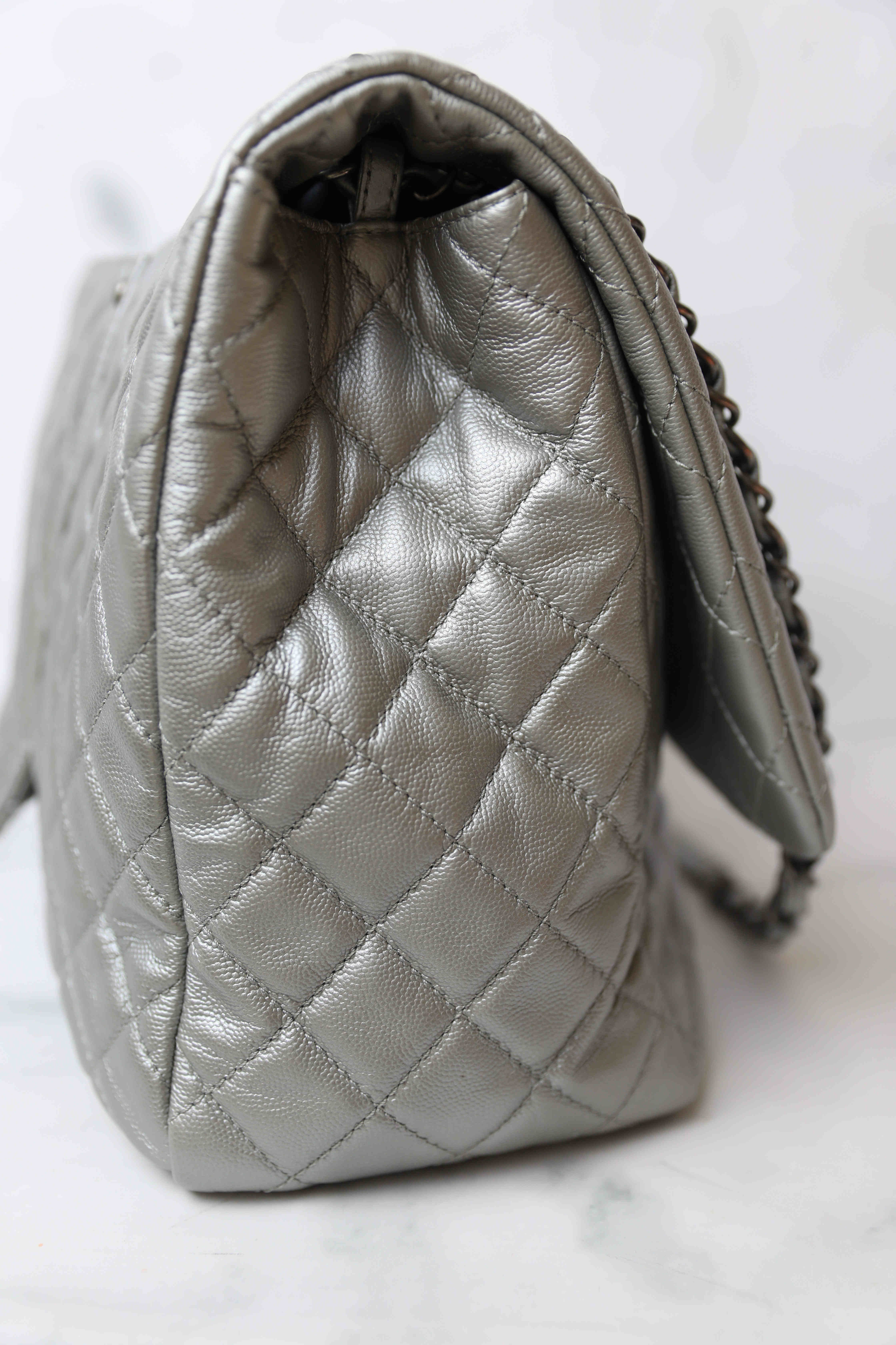 Chanel Airline Flap XXL, Silver Caviar with Ruthenium Hardware, Preowned in  Dustbag WA001 - Julia Rose Boston