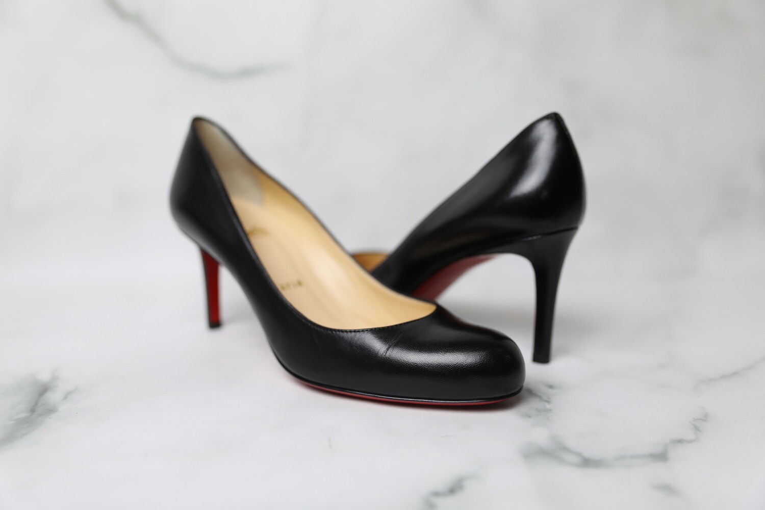 Christian Louboutin Simple Pump 70, Black Kid Leather, Size 38, New in Box