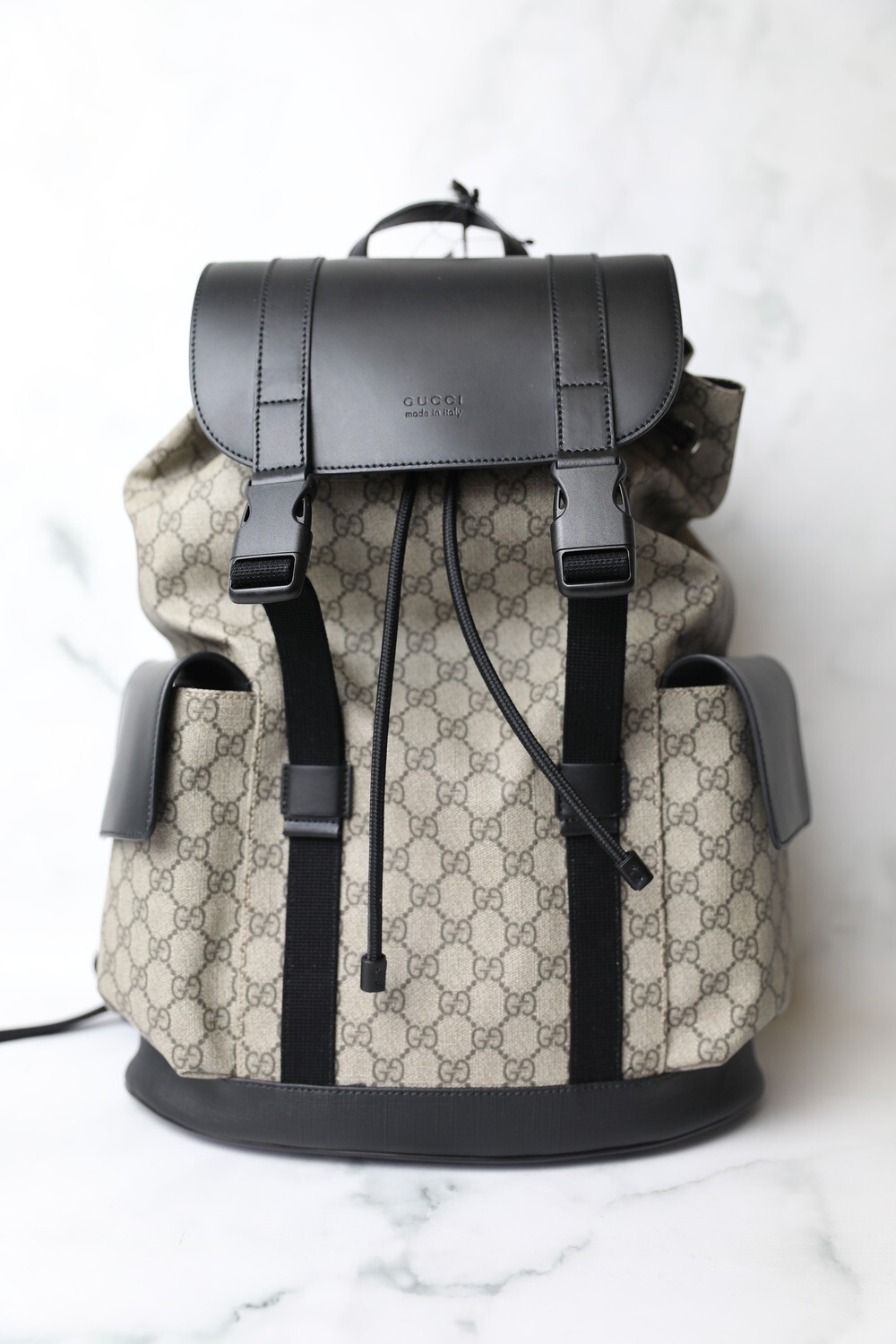 Gucci Backpack Large, Monogram with Black Trim, New in Box WA001