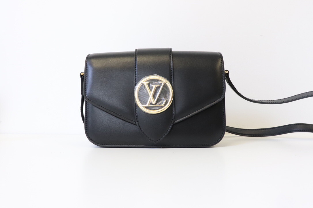 Louis Vuitton  LV Pont 9 Black Leather Bag with Gold Hardware, New in Dustbag