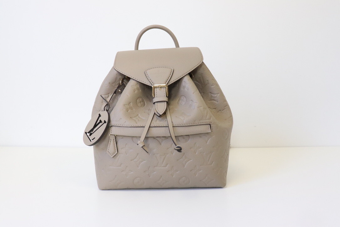 Louis Vuitton Backpack Montsouri Empreinte Leather, Grey, New in Dustbag