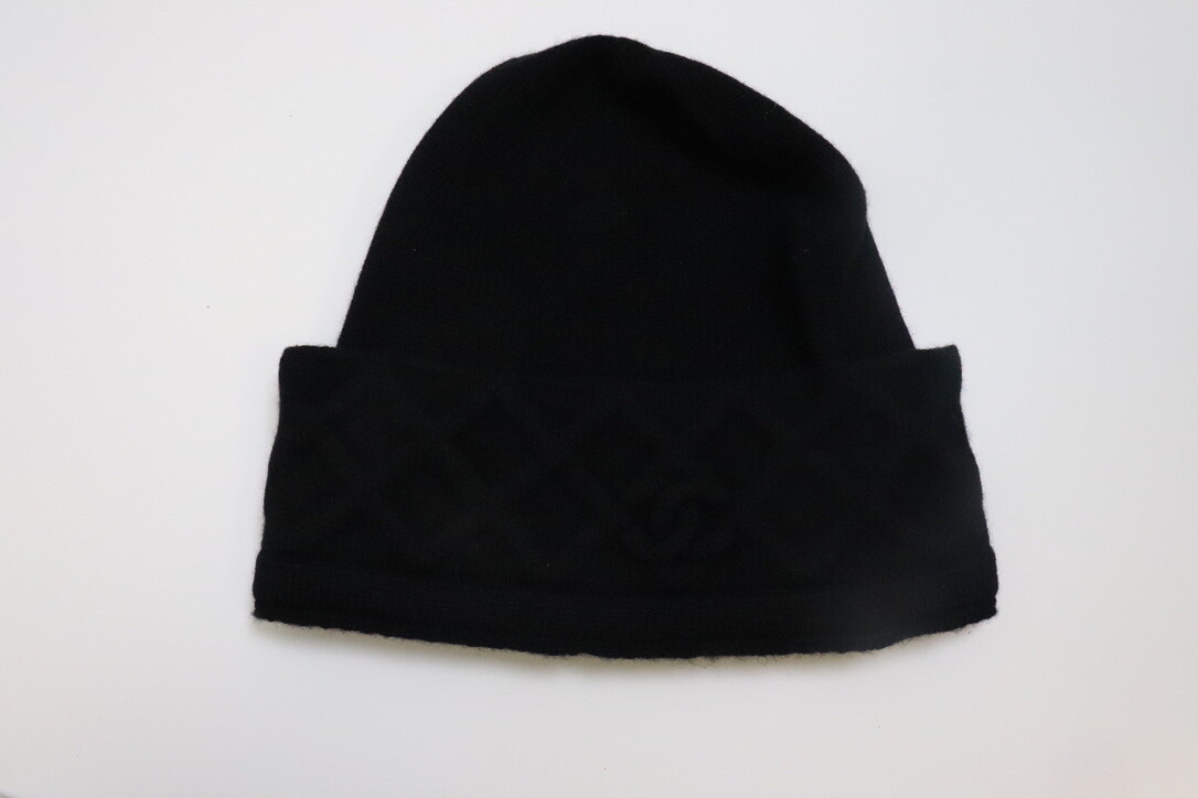 Chanel Cashmere Hat, Black, New, No Dustbag