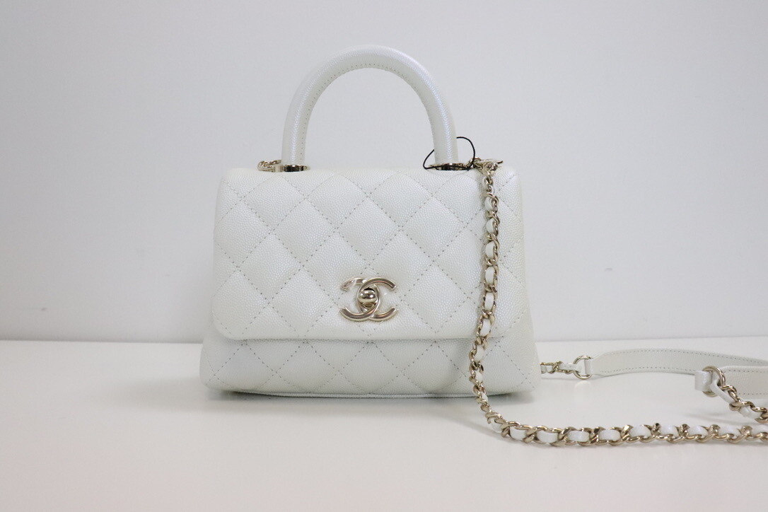 Chanel Coco Handle Extra Mini Iridescent Caviar Leather, Gold Hardware, New in Box