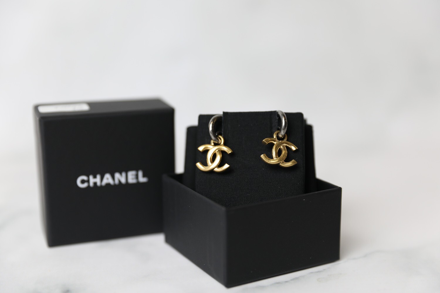 Chanel Two Tone Drop CC earrings, New in Box WA001