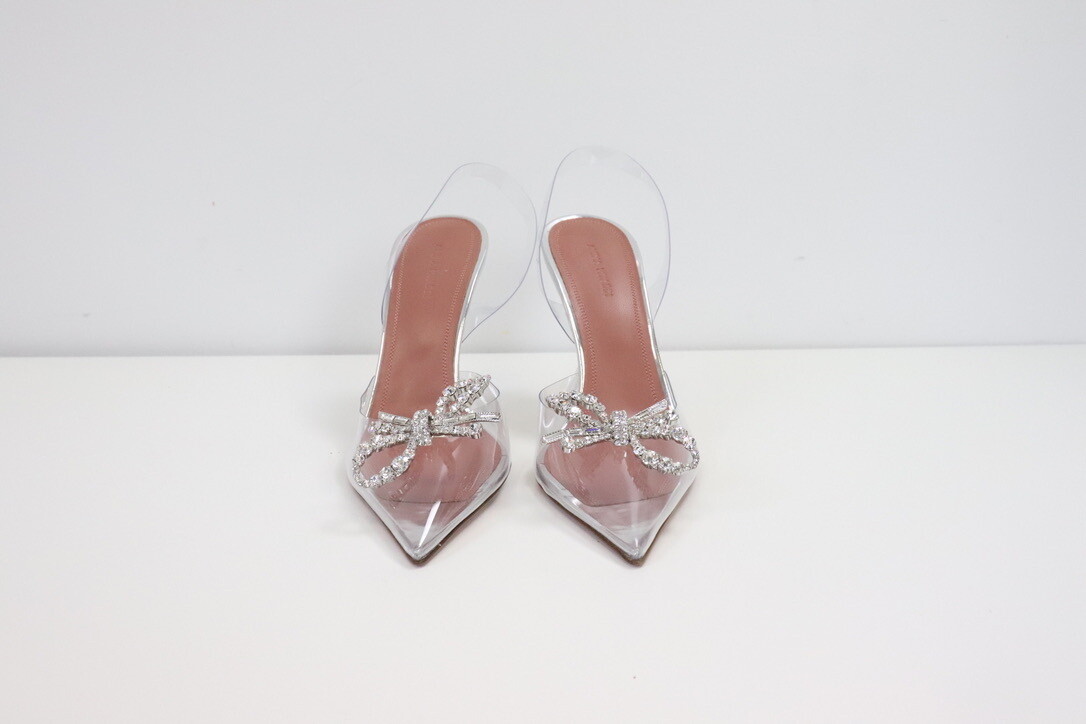 Amina Muaddi Rosie Glass Sling
, New in Box, Size 38.5