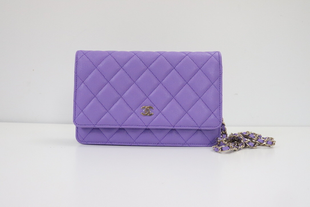 Chanel Wallet on Chain 20S Purple Caviar Leather Gold Hardware New in Box