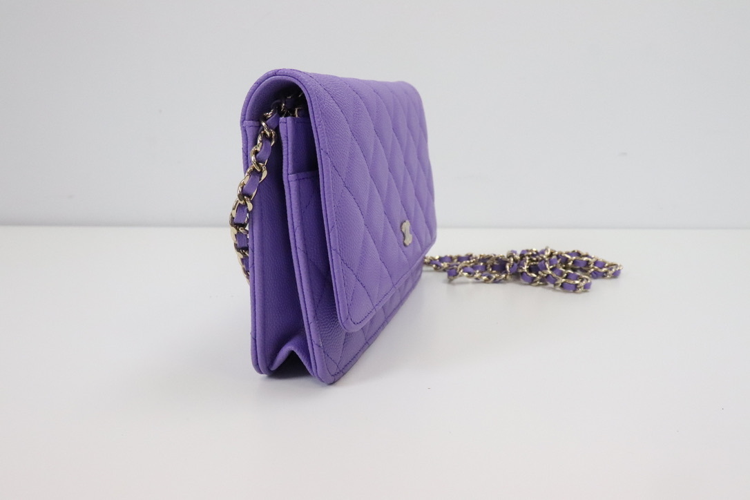 Chanel Classic Wallet on Chain, 20S Purple Caviar Leather with Gold  Hardware, Preowned in Box WA001 - Julia Rose Boston