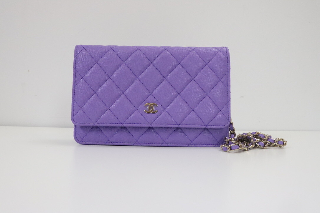 Chanel Wallet on Chain 20S Purple Caviar Leather, Gold Hardware, New in Box