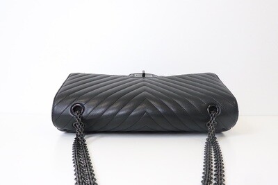 Chanel Reissue 227 So Black Clafskin Leather, Preowned in Box