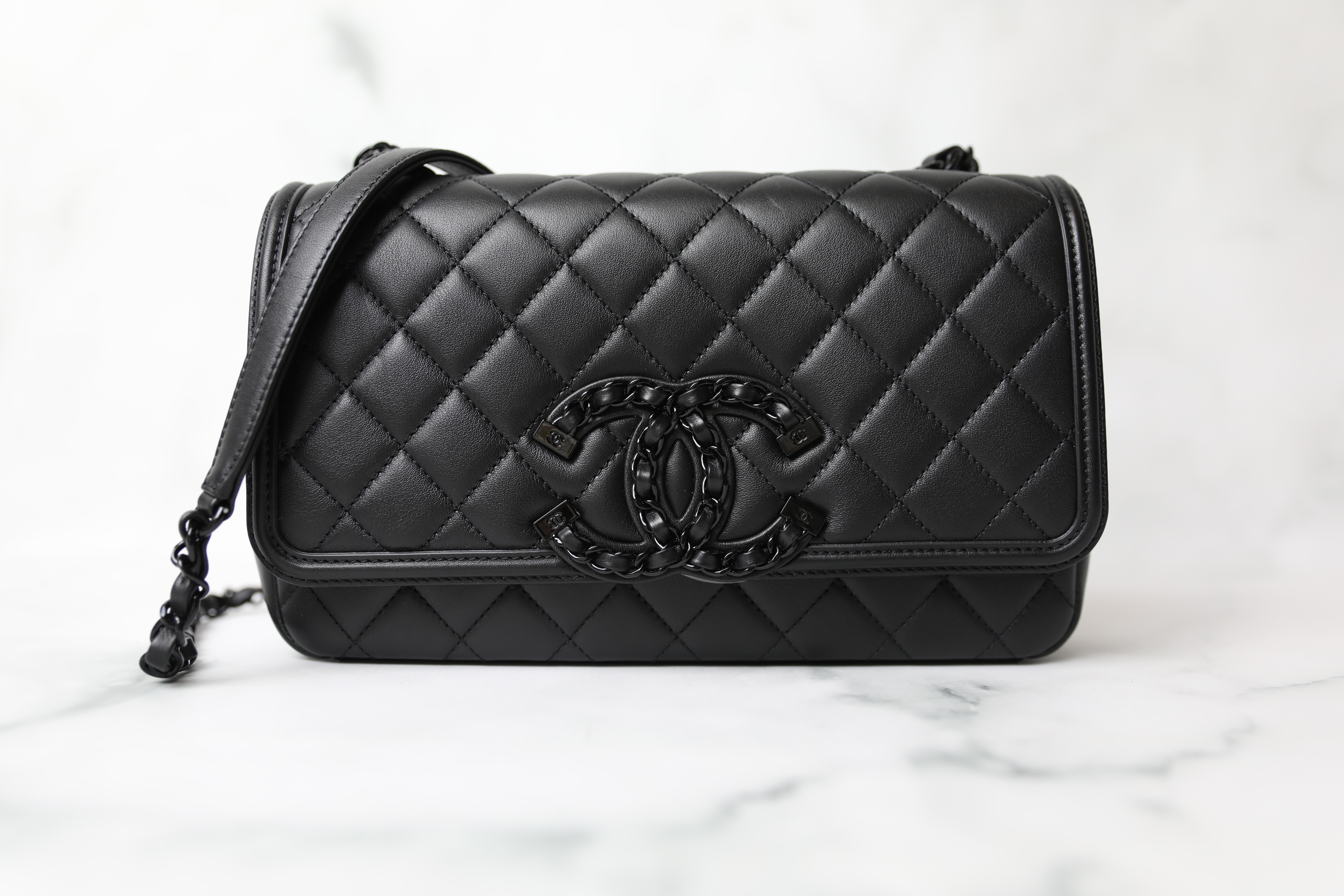 Chanel Filigree Medium So Black Flap Bag, New in Box - Julia Rose