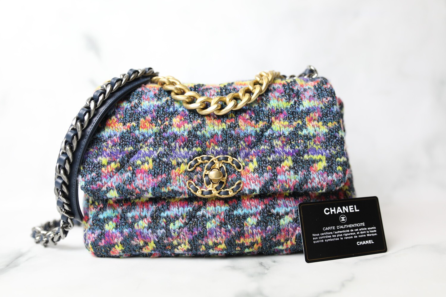 Chanel 19 Classic, Fantasy Tweed, New in Box WA001