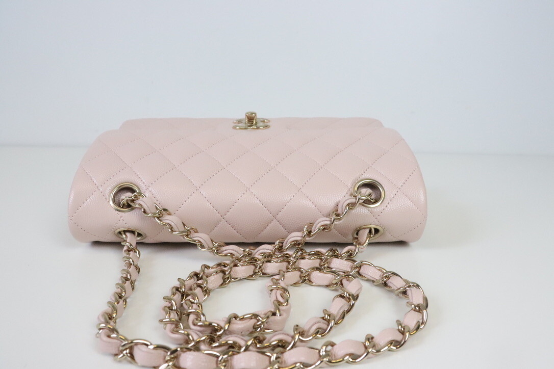 Chanel Classic Small Double Flap Light Pink Caviar Leather, Gold