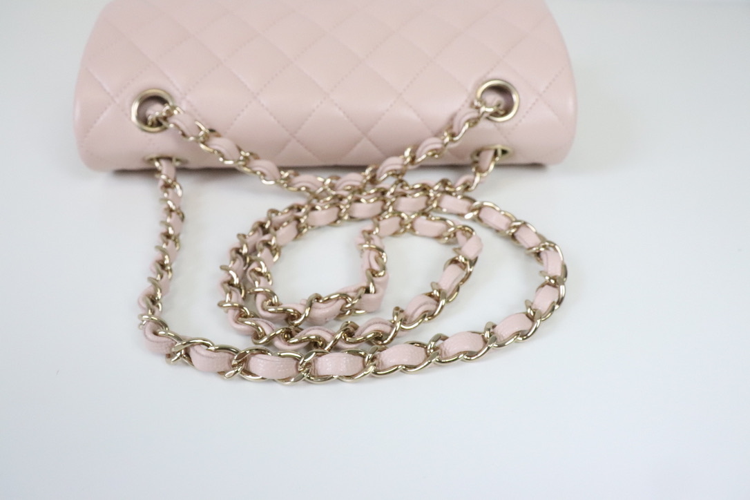 Chanel Classic Small Double Flap Light Pink Caviar Leather, Gold Hardware,  New in Box