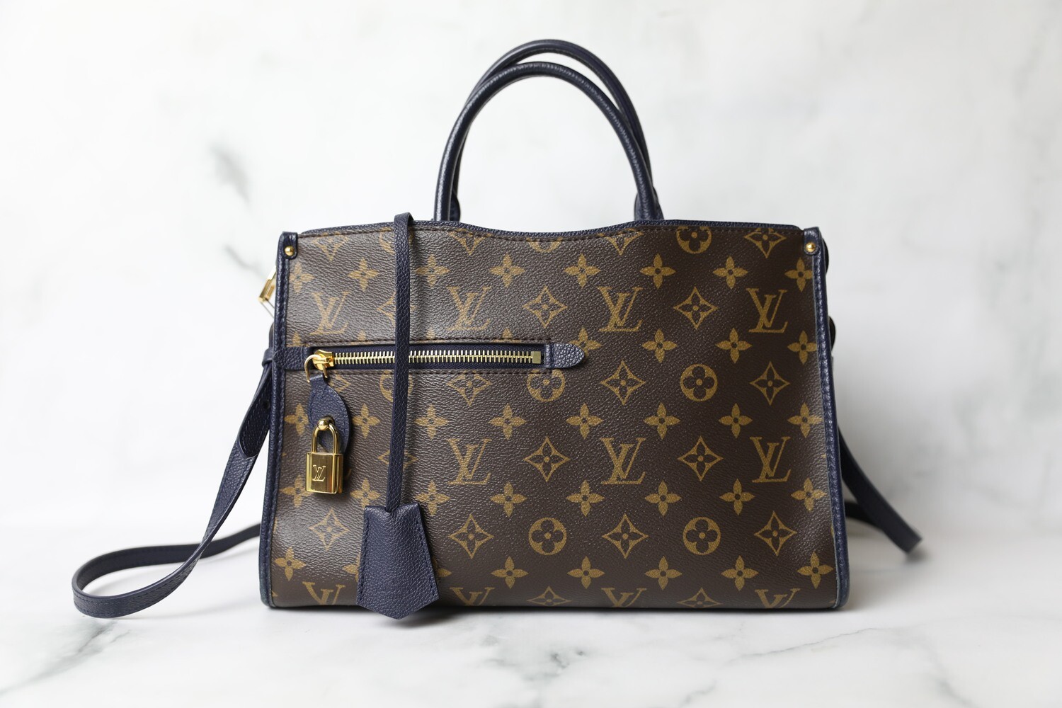 Louis Vuitton Popincourt PM, Monogram with Navy Trim, Preowned in Dustbag WA001