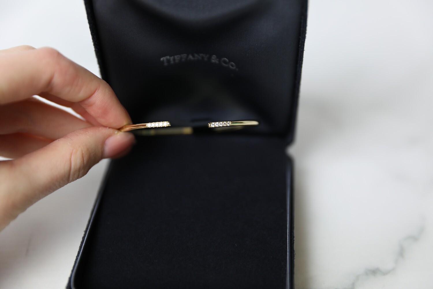 Tiffany Metro Wire with Diamonds Bracelet, 18k Yellow Gold, New in Box WA001