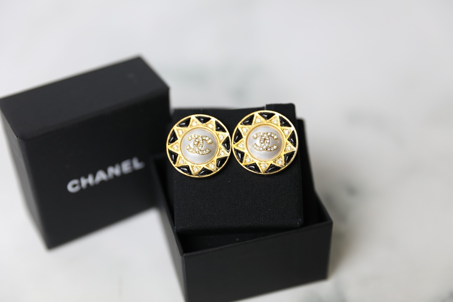 Chanel Sun with Pearl Earrings, New in Box WA001
