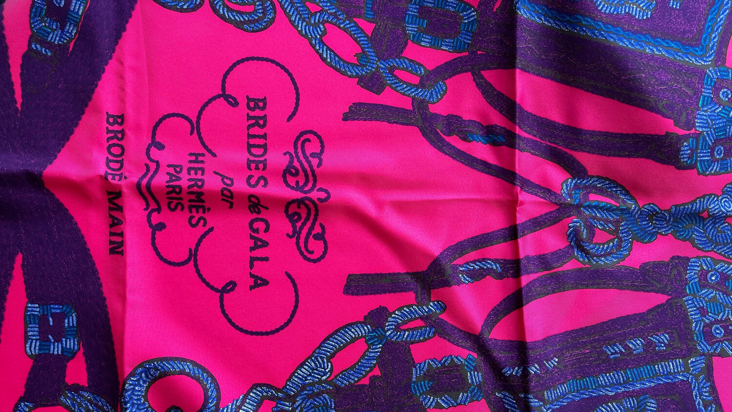 Hermes Scarf Silk, Brides De Gala Purple and Red, New in Box WA001