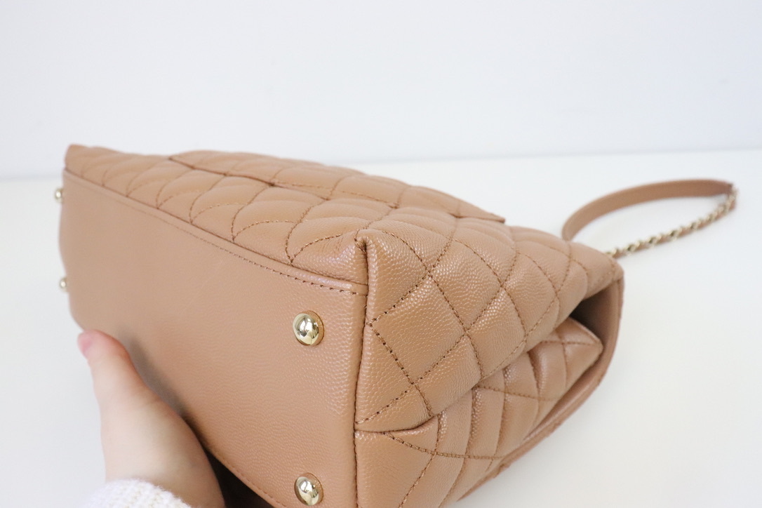 Chanel Coco Handle Medium Caramel Caviar Leather Gold Hardware New In Dustbag Julia Rose Boston Shop