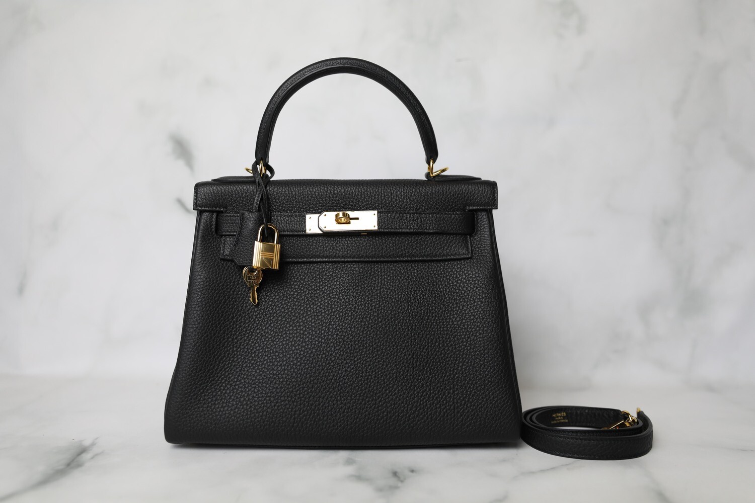 Hermes Kelly 28, Black Togo with Gold Hardware, New in Box WA001