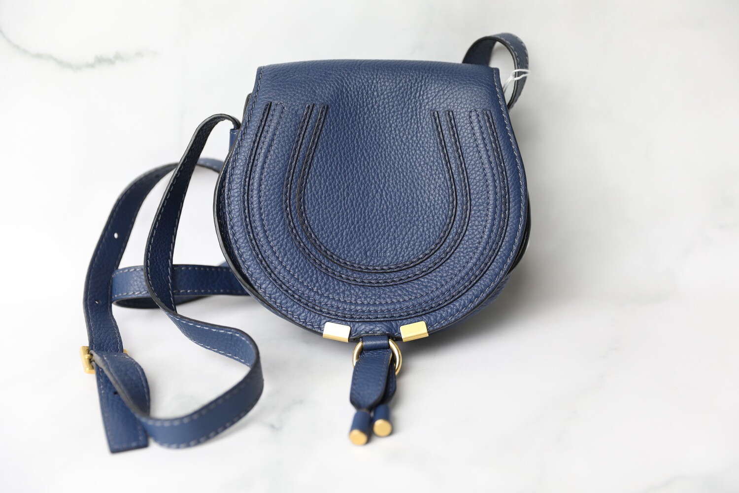 Chloe Marcie Mini, Navy, Preowned in Dustbag WA001