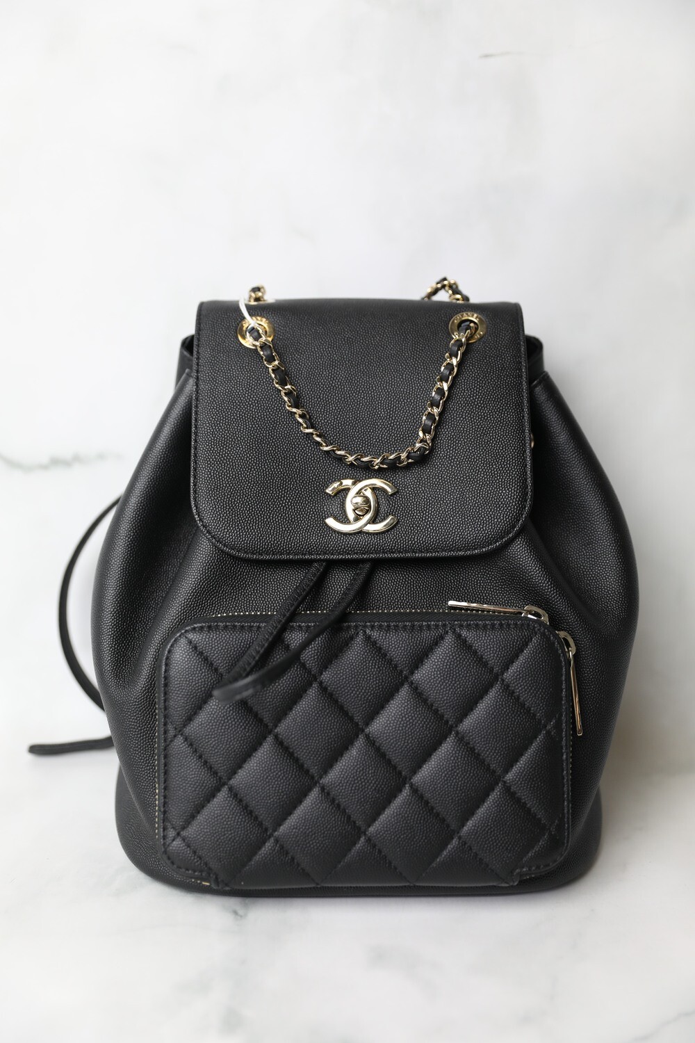 Chanel Business Affinity Backpack, Black Caviar with Gold Hardware,  Preowned in Box WA001