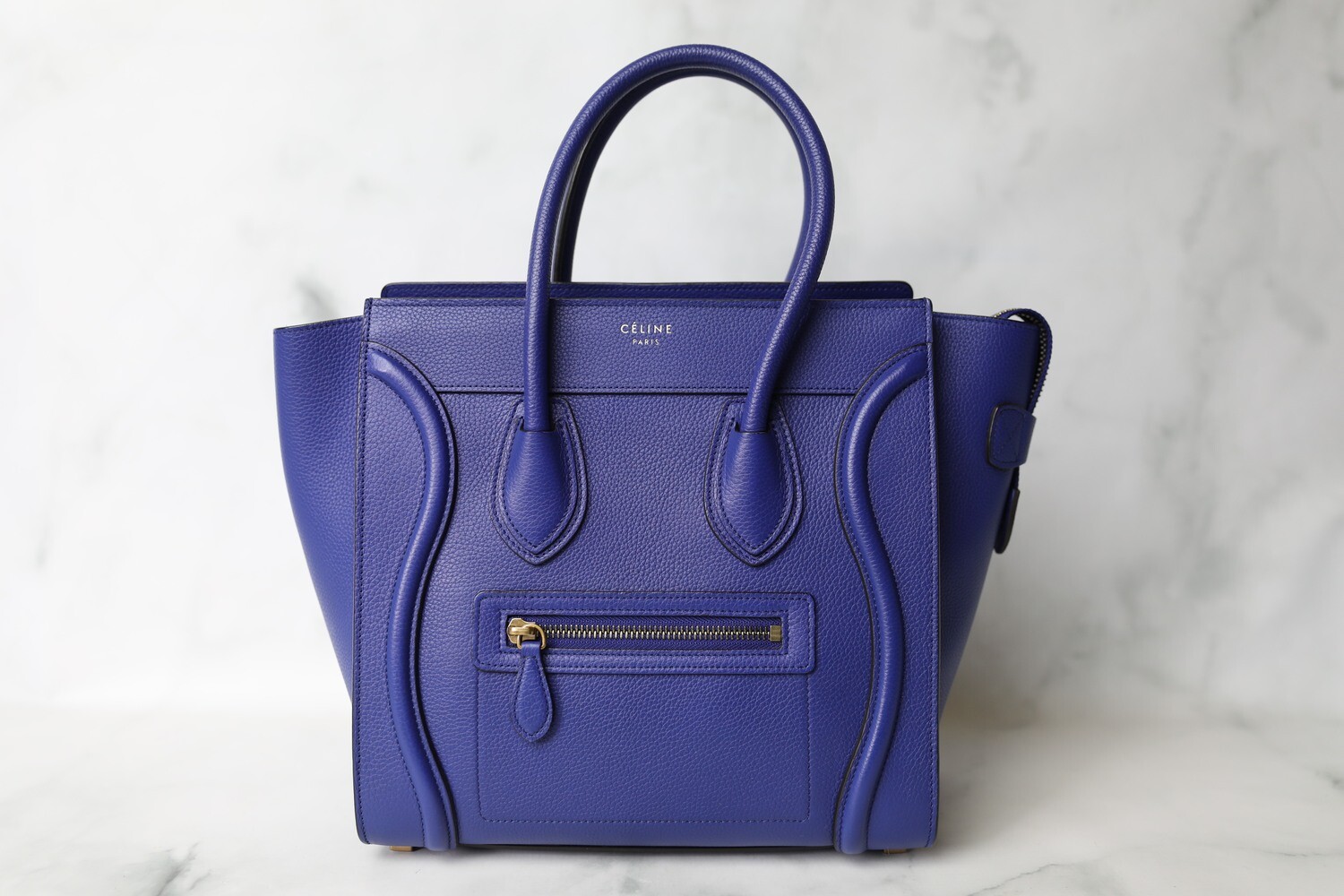 Celine Luggage Micro, Cobalt Blue, Preowned in Dustbag WA001