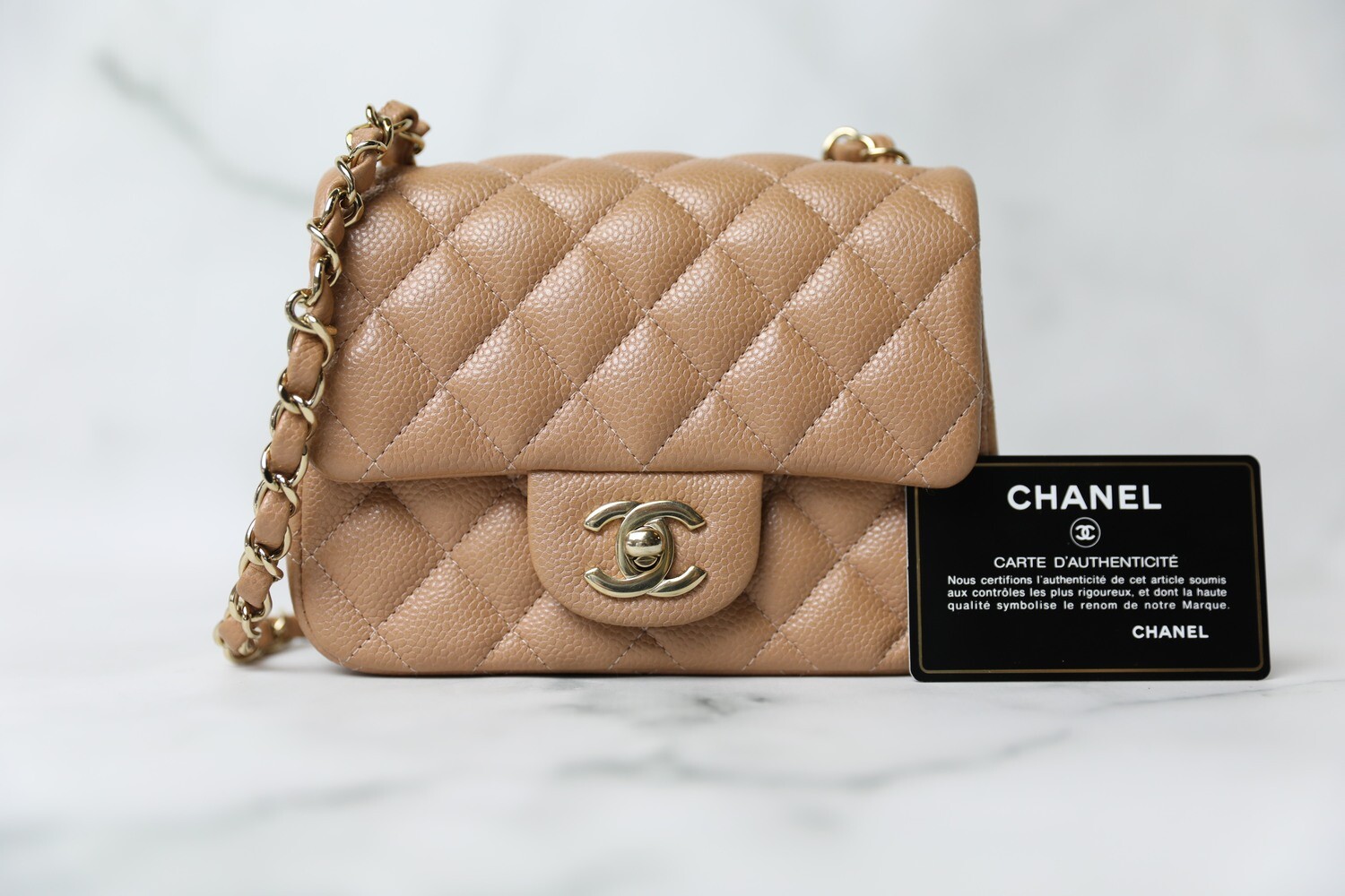Chanel Classic Small, Black caviar with Gold Hardware, New in Box WA001