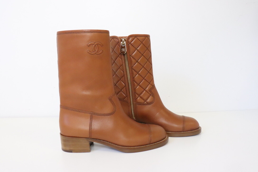 Chanel Boots Camel Leather, New in Box - Julia Rose Boston | Shop