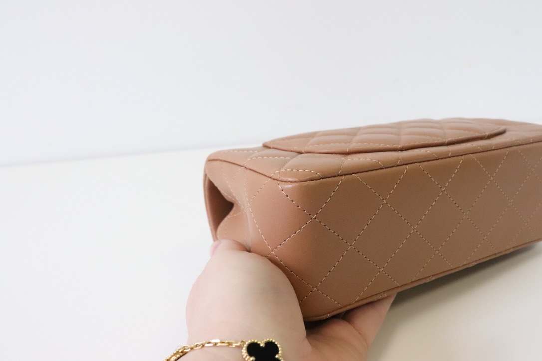 Chanel Mini Rectangle 21P Caramel Lambskin Leather, Gold Hardware