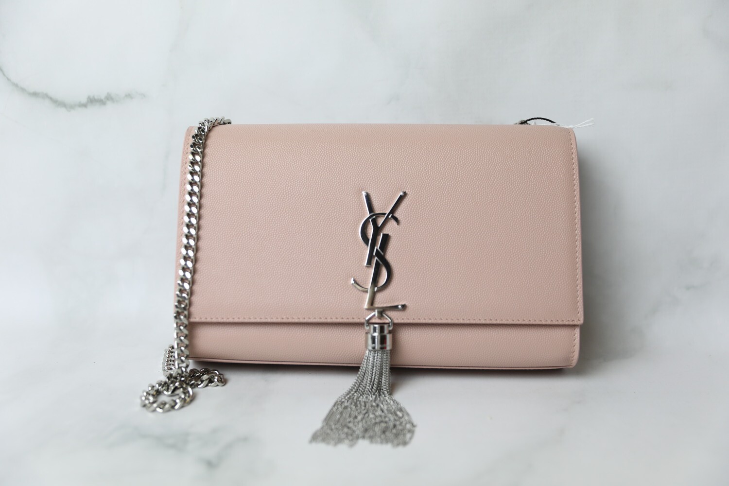 Saint Laurent Kate with Tassel Medium, Pink with Silver Hardware New no Dustbag WA001