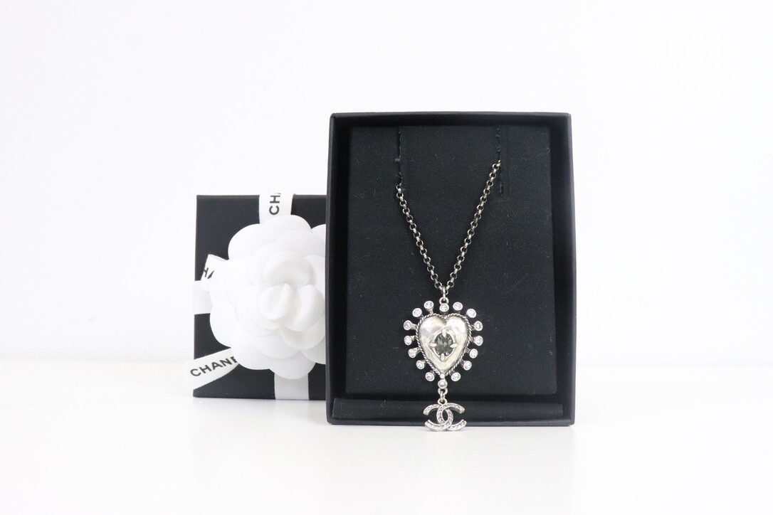 Chanel Necklace Heart with Ruthenium, New in Box