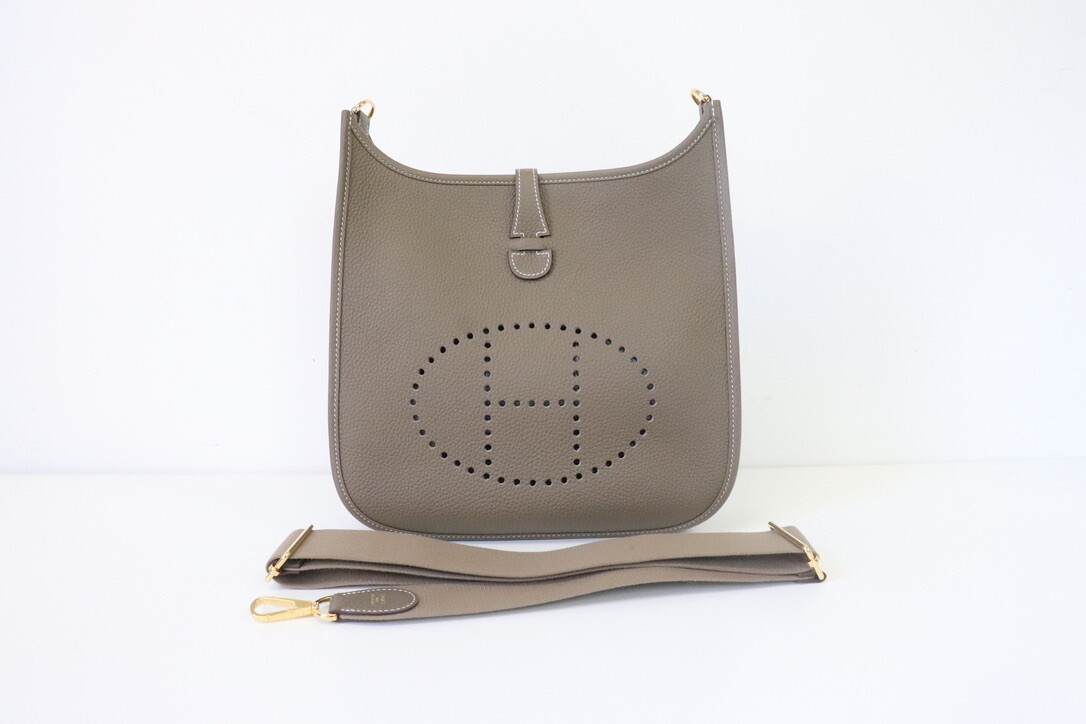 Hermes Evelyn PM Etoupe with Gold Hardware, New in Box