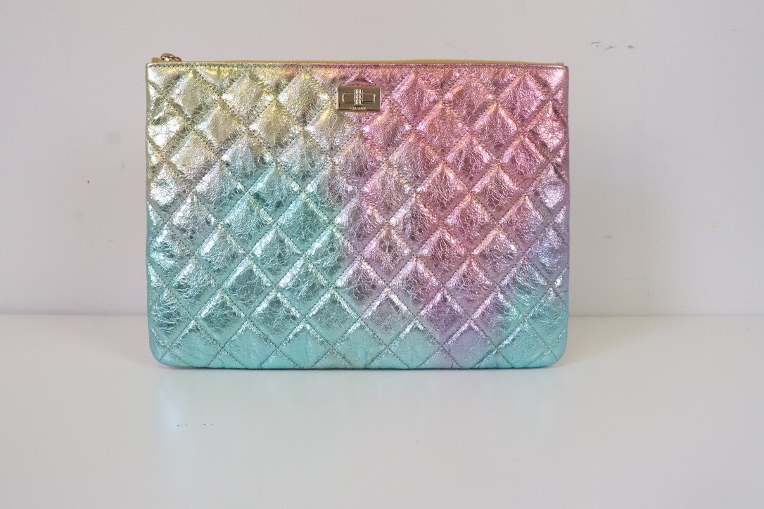 Chanel O Case, Rainbow Reissue, New with Box