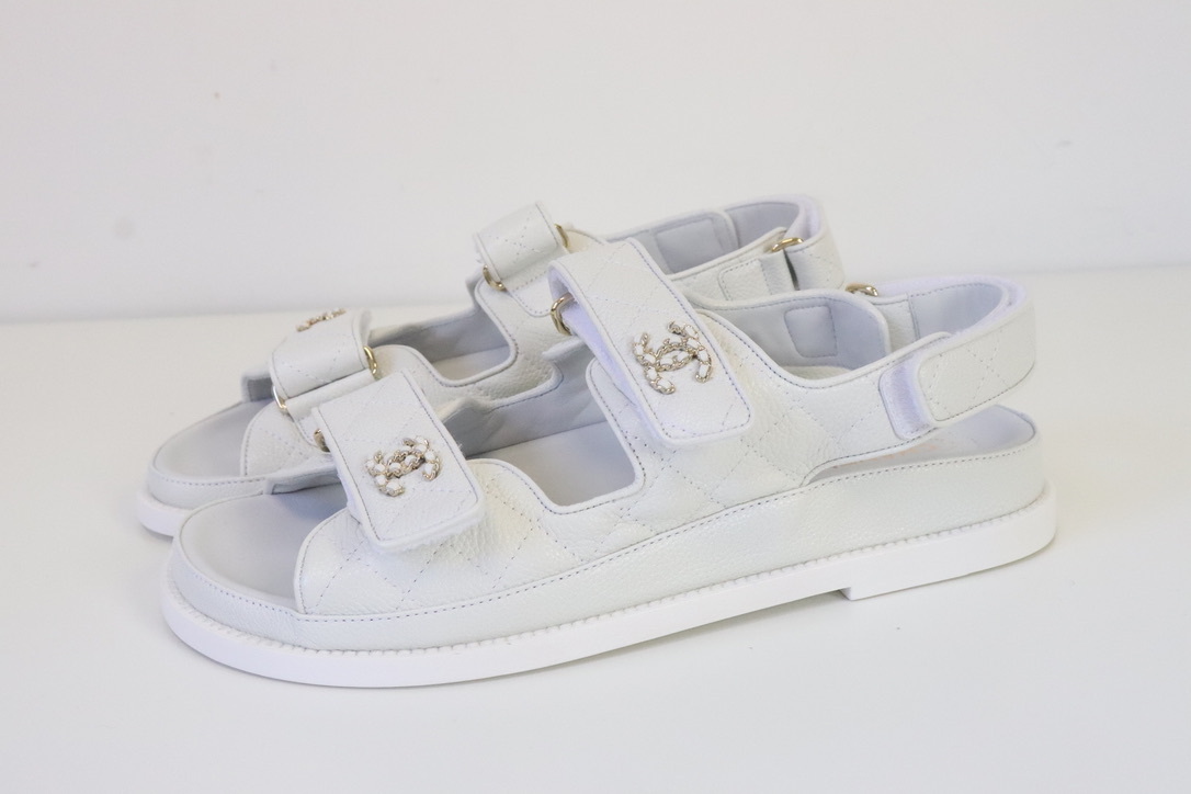 Chanel Sandals G35927 X56783 0Q383, White, 40