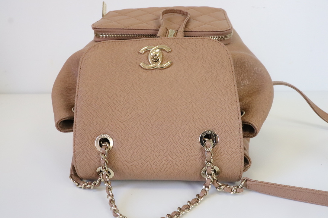 Chanel Backpack Business Affinity Caramel Caviar Leather, Gold Hardware,  Preowned in Dustbag