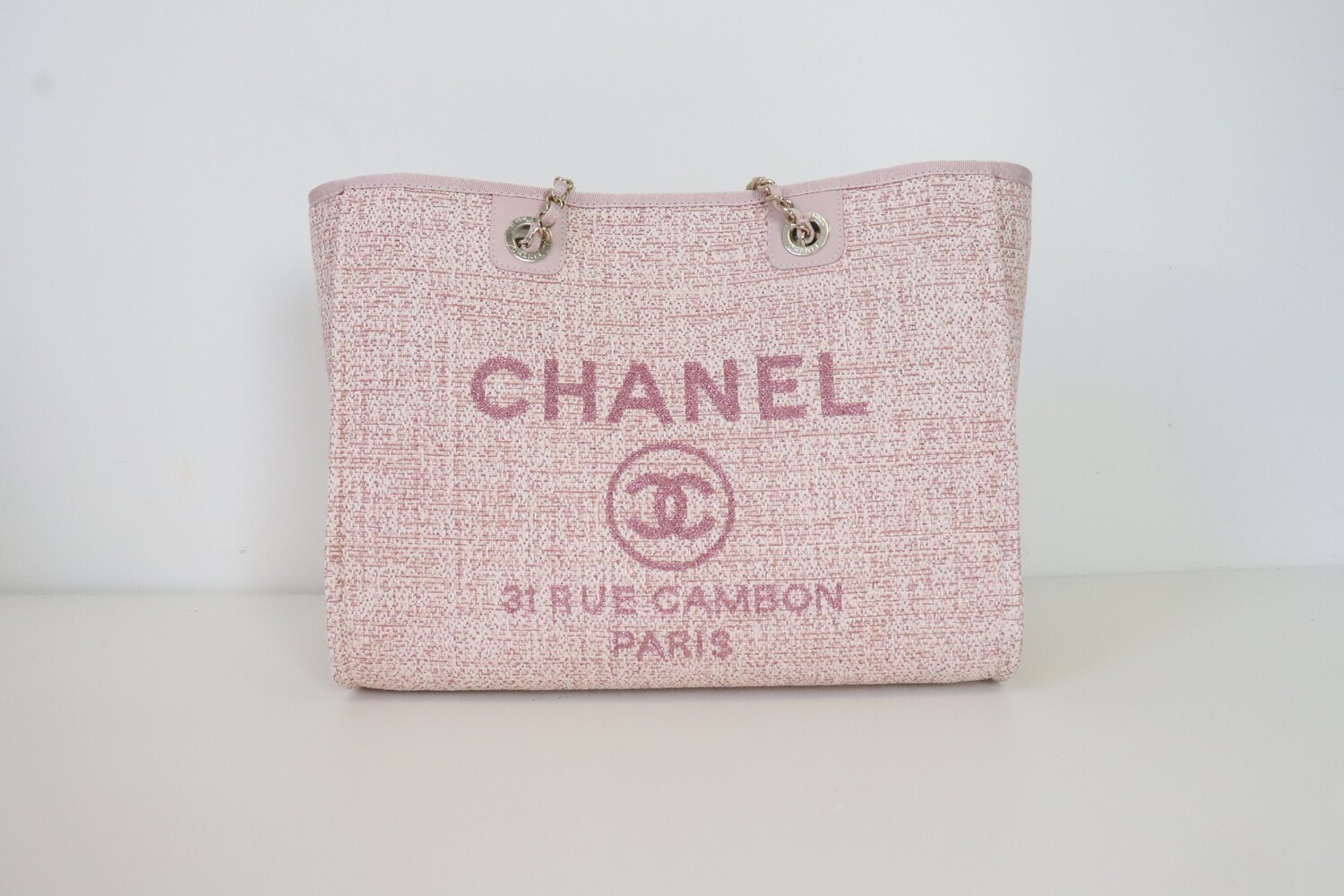 Chanel Deauville Small/Medium, Pink Tweed, New in Dustbag