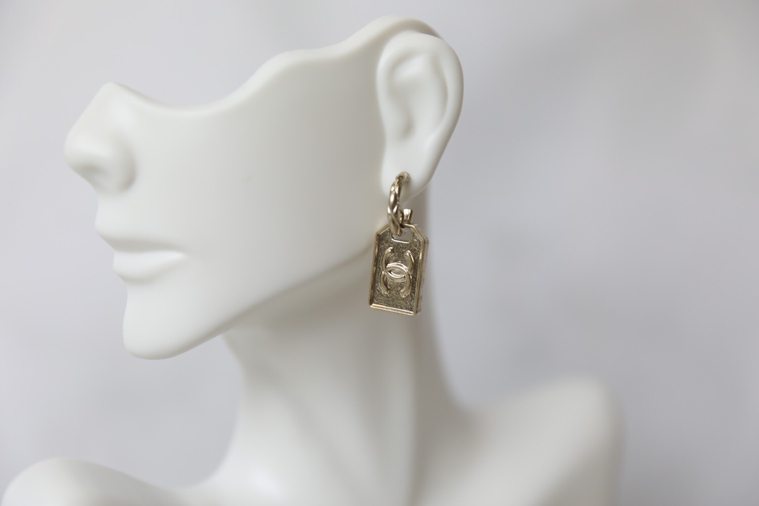 Chanel Earrings Light Gold Tag, New in Box WA001