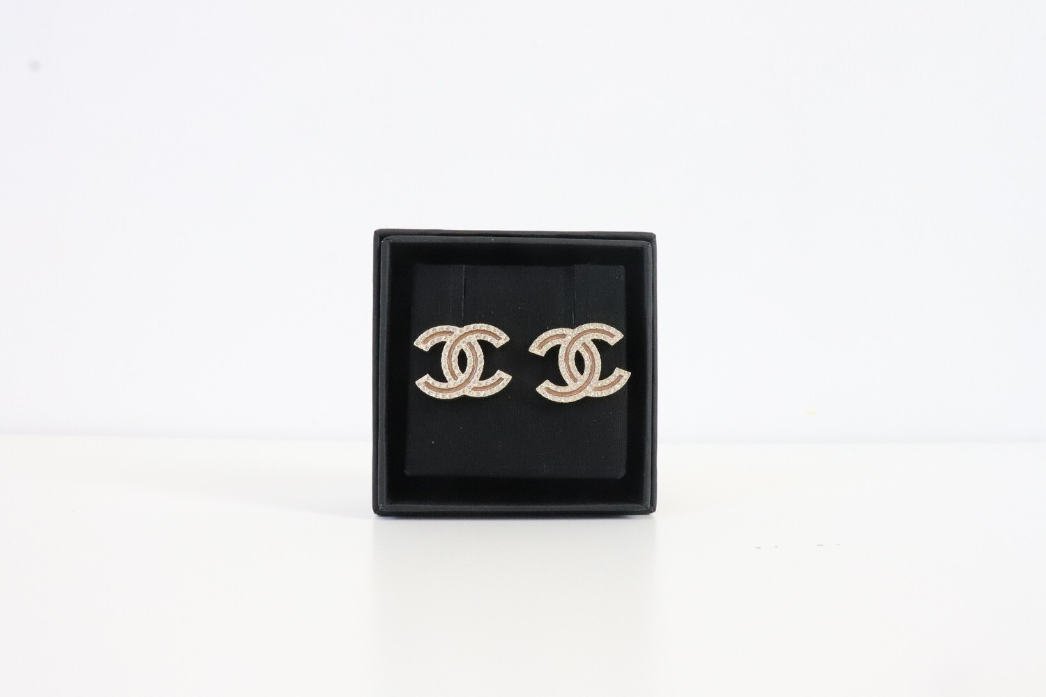 Chanel Earrings Large Light Gold Statement CC, New in Box