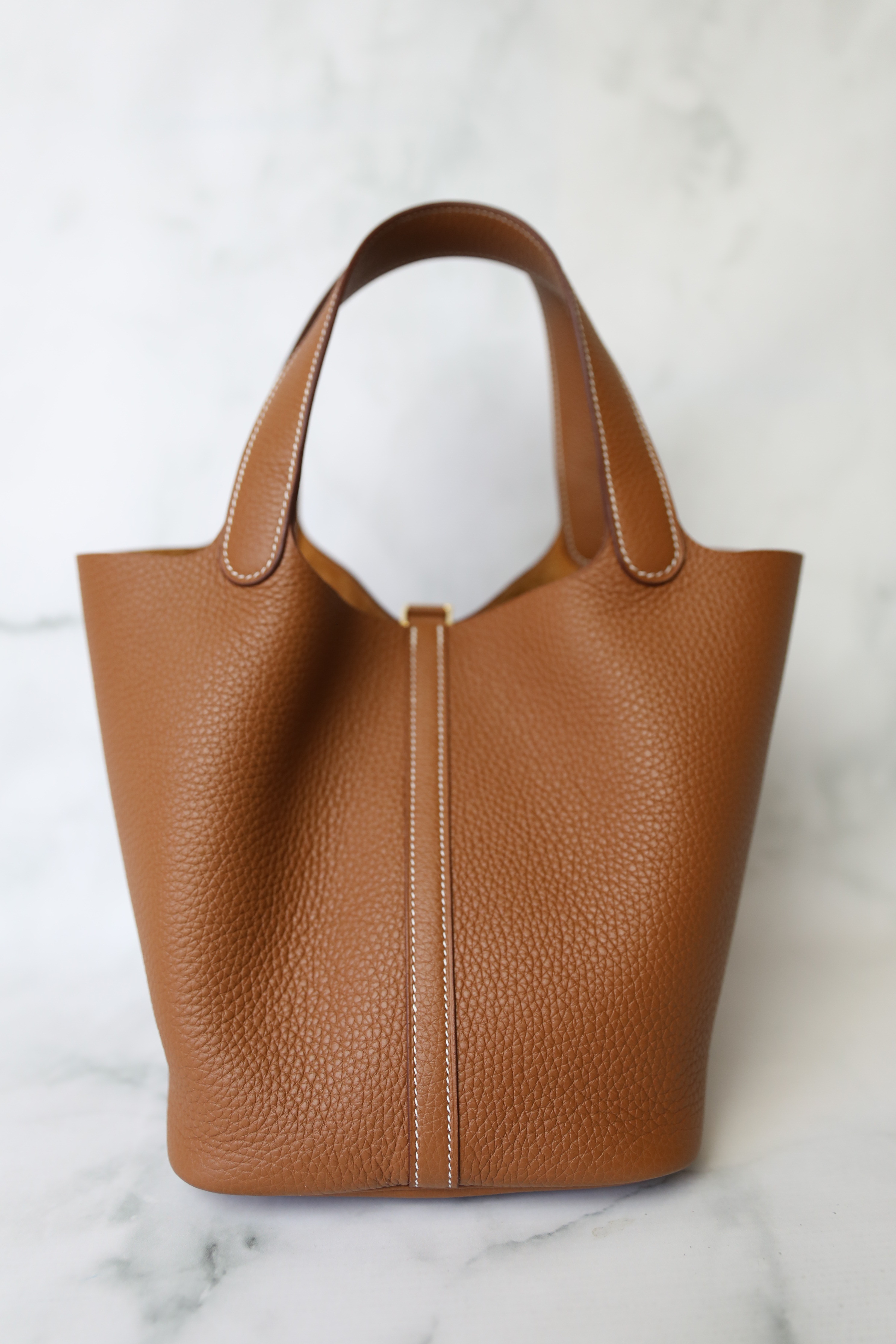 Hermes Picotin 22, Craie Leather with Gold Hardware, Preowned in Box WA001  - Julia Rose Boston