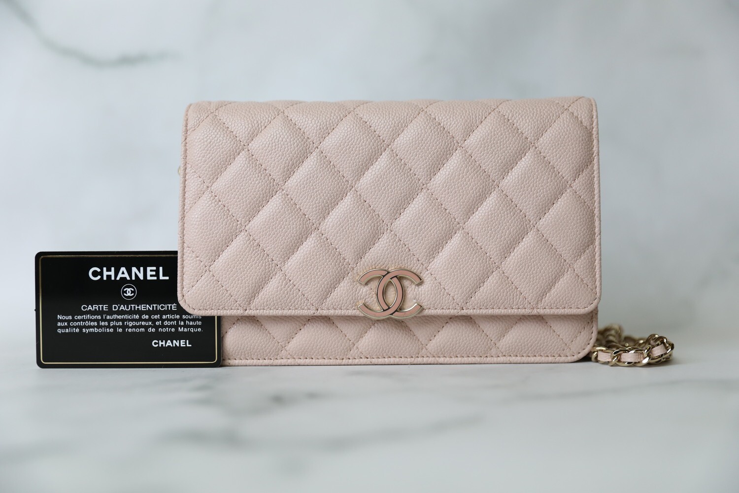 Chanel Wallet on Chain, Rose Claire Caviar with Gold Hardware, New in Box  WA001
