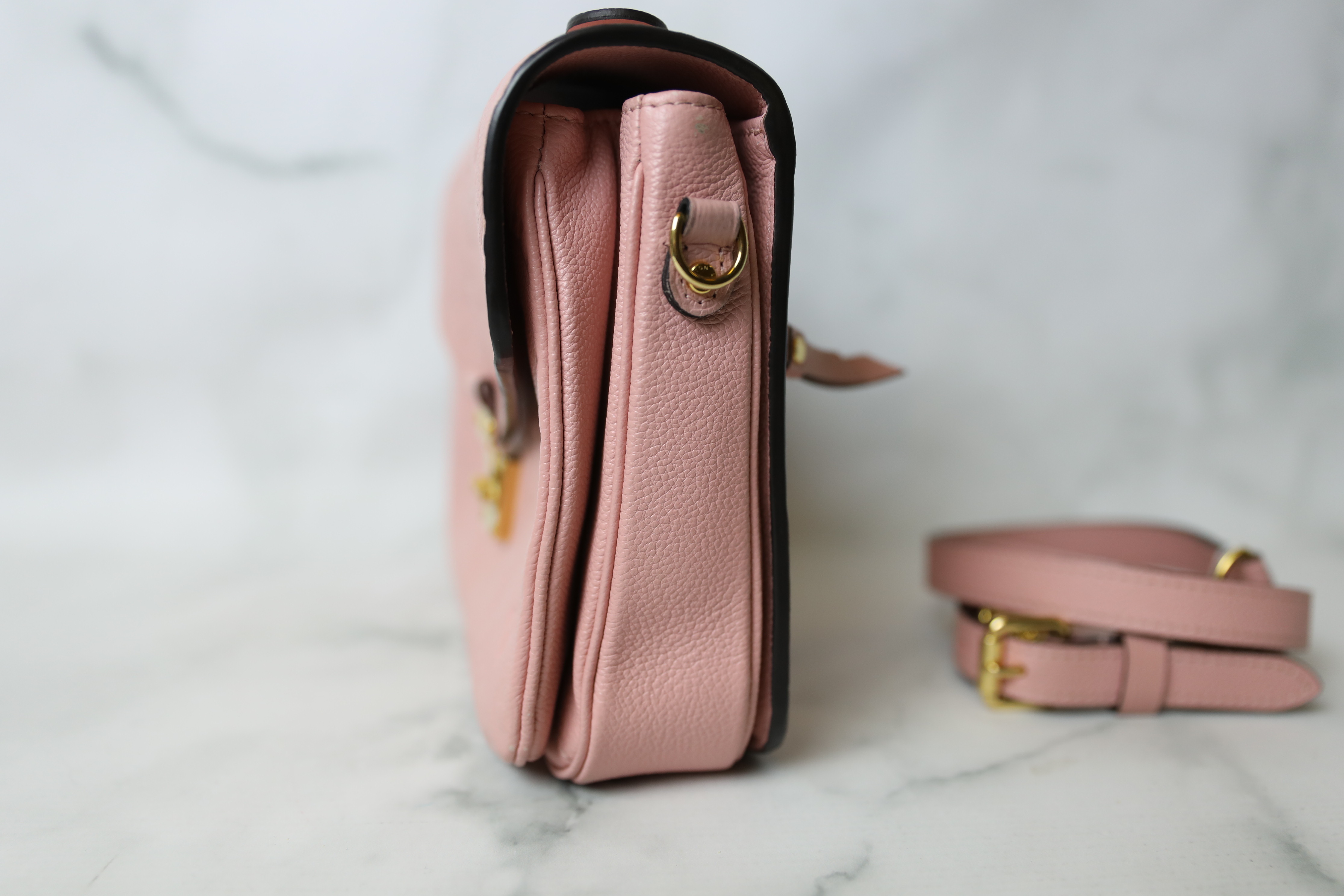 Louis Vuitton Pochette Metis, Pink Empreinte Leather, Preowned in Box WA001