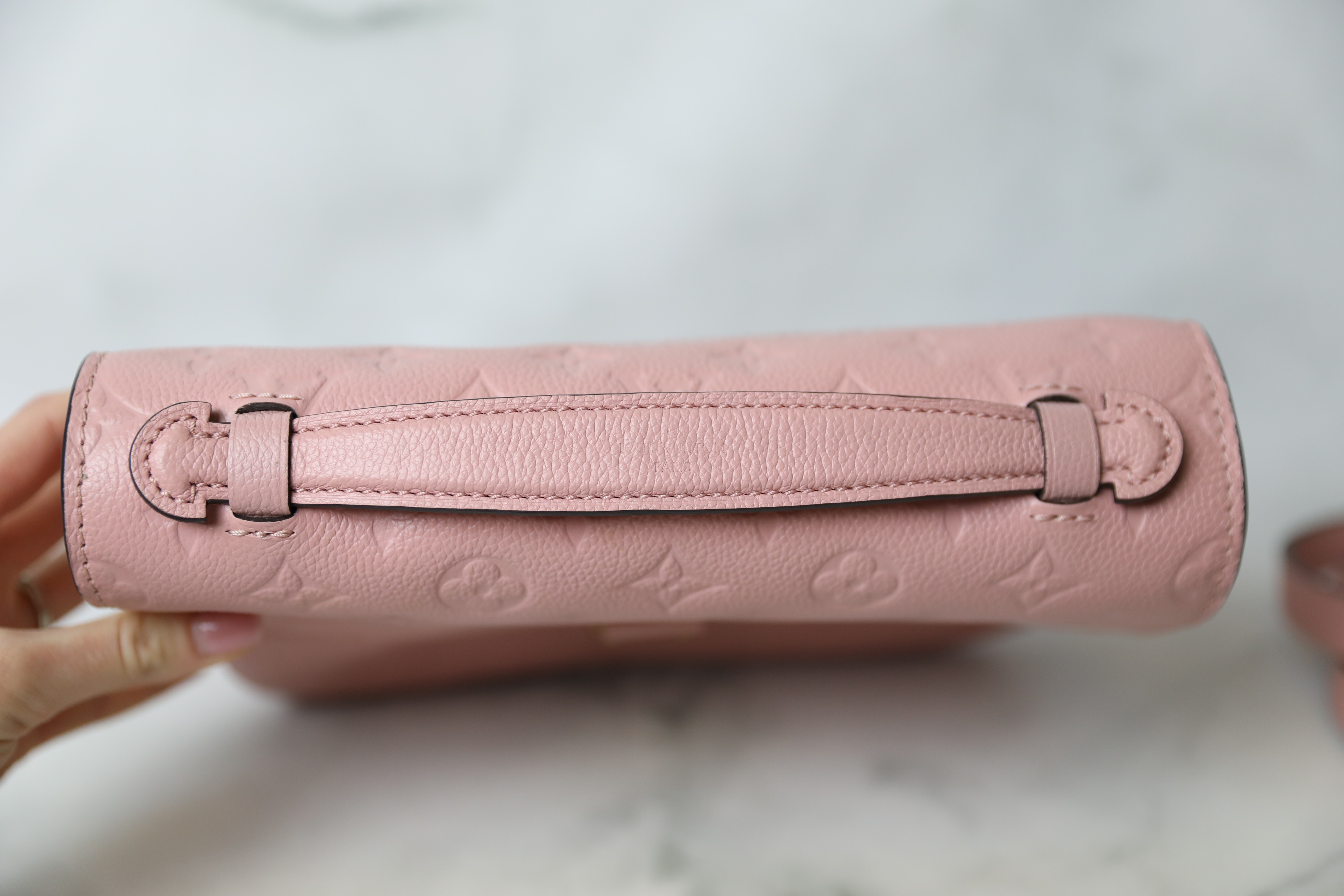 Louis Vuitton Pochette Metis, Monogram Empreinte Pink Leather With Gold  Hardware, Preowned In Box, WA001 - Julia Rose Boston