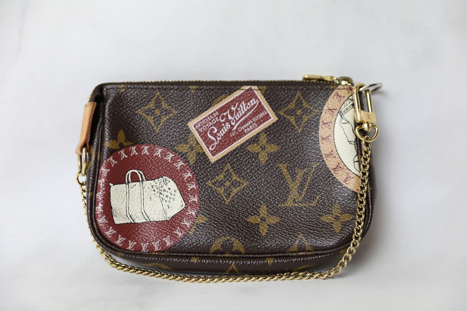 Louis Vuitton Mini Pochette with Lugagges, Preowned in Dustbag WA001
