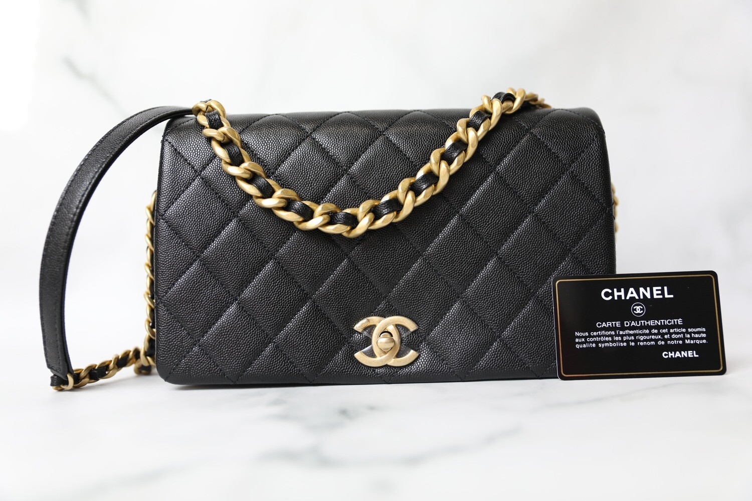 Chanel Turnlock Flap Bag, Black Caviar with Gold Hardware, New in Dustbag WA001