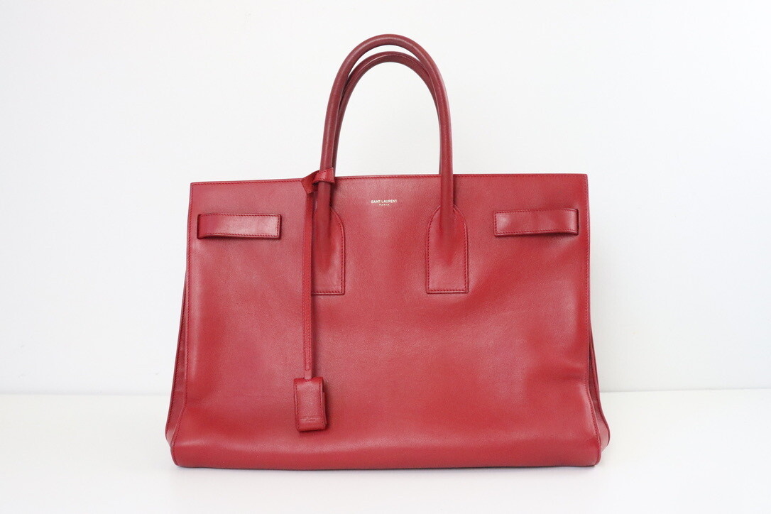 Saint Laurent Sac De Jour Large Red, Preowned in Box