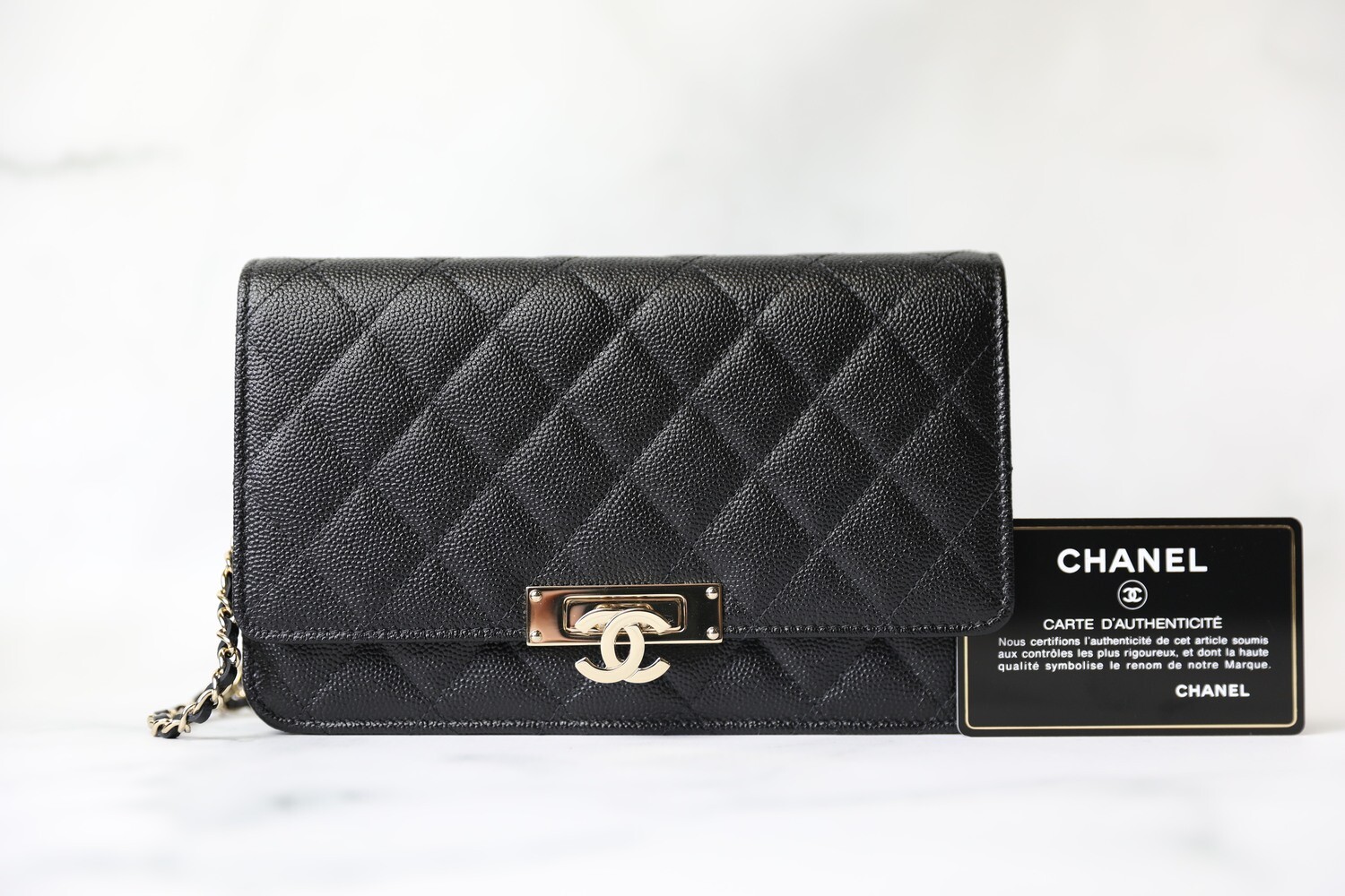 Chanel Golden Class Wallet on Chain, Black Caviar with Gold Hardware, New  in Box WA001