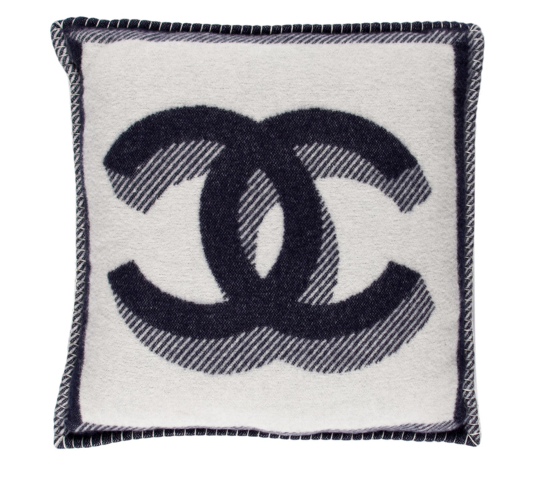 Chanel Pillow, Ivory/Dark Gray/Black, New in Dustbag GA001