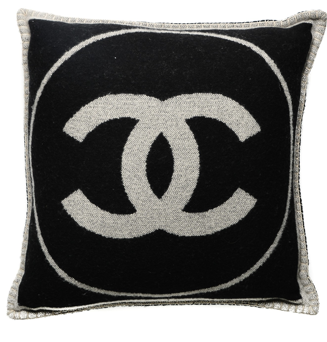 Chanel Pillow, Ivory/Dark Gray/Black, New in Dustbag GA001 - Julia Rose  Boston
