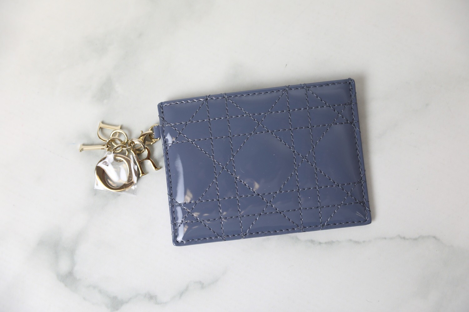 Dior SLG Card Holder, Blue Patent, New in Dustbag WA001
