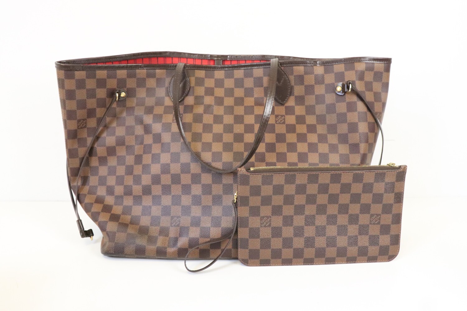 Louis Vuitton Neverfull GM Damier Ebene Tote Bag, Preowned in Dustbag with Pouch